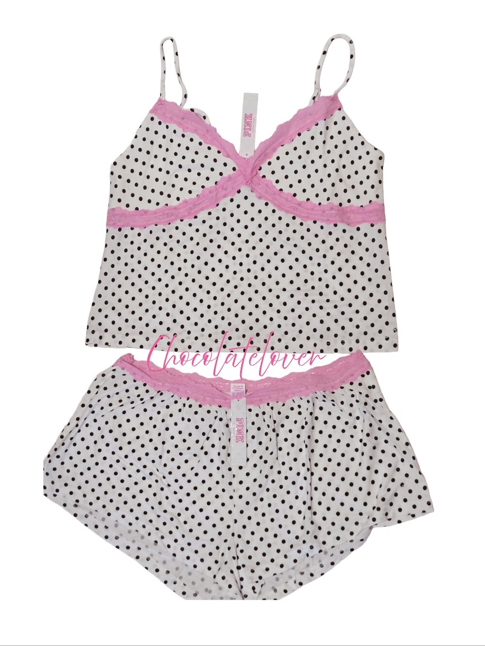 VS PINK 24/7 Lounge Modal Lace Trim Cami set NWT Size M